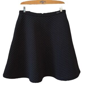 Pink Tartan Women’s Black Quilted Skater Skirt Size 8